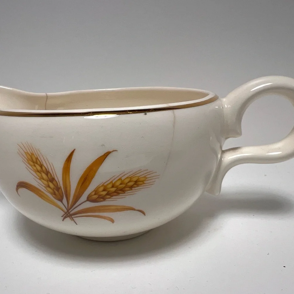 3/$25 SALE! Vintage Homer Laughlin Golden Wheat Cream Gravy‎ Boat with Creamer